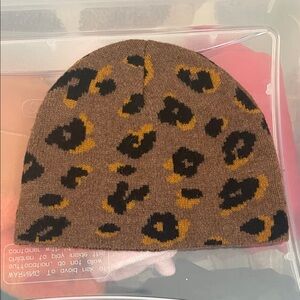 Madewell Brown and Black Leopard Print Beanie